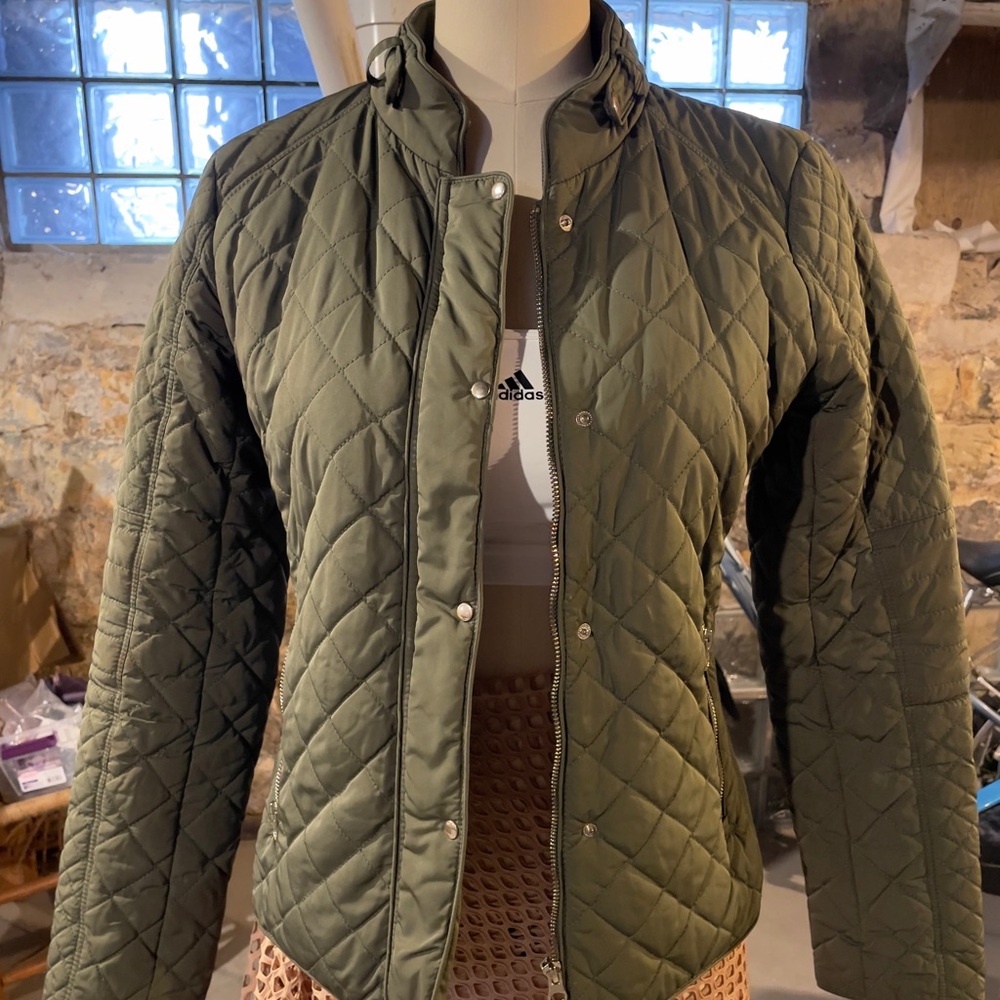 NY&Co Olive Green Quilted Jacket lightweight like new small
